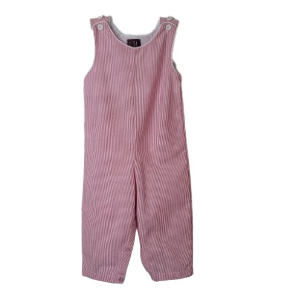 LiL Cactus Other - Lil Cactus Red Seersucker Overall/Romper